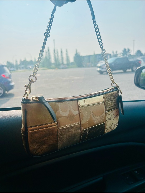 Coach Handbags - 2009 Coach Metallic Patchwork Mini Shoulder Bag in Tan and Gold